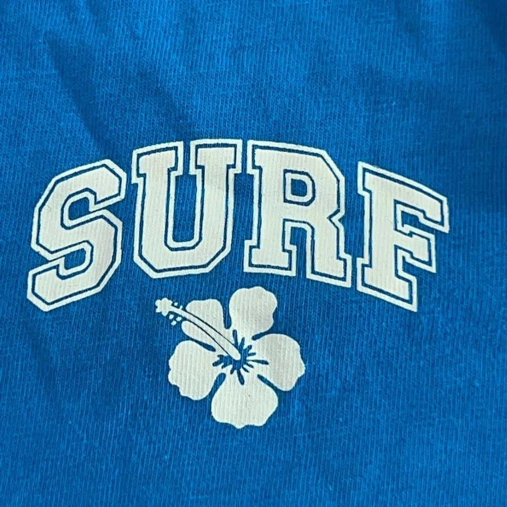 Old Navy Boys XL Blue SURF Graphic Ringer Tank Top Shirt NWT
